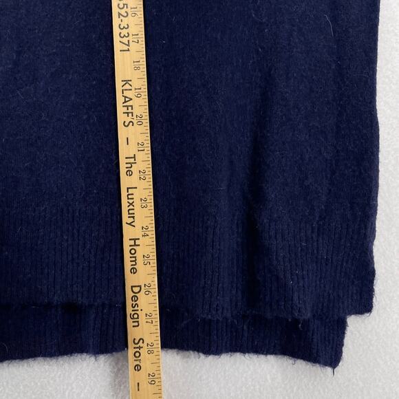 J.CREW Sweater Womens L Merino Wool Alpaca Blend Colorblock Turtleneck Blue - Picture 14 of 15